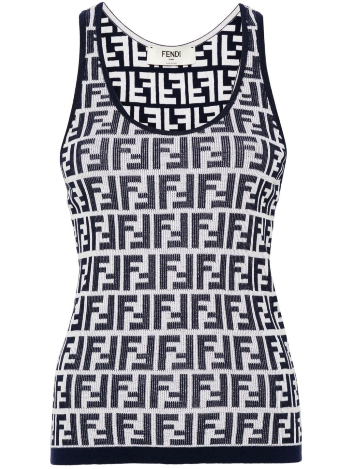 

FENDI трикотажный топ с жаккардовым логотипом, синий