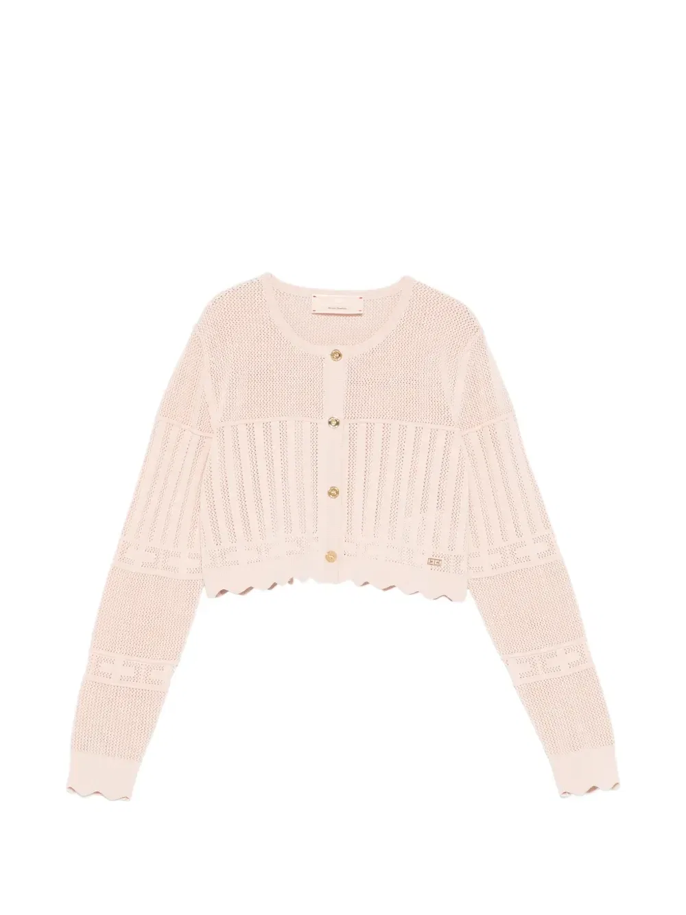 Трикотажный кардиган с фестонами Elisabetta Franchi Kids, розовый