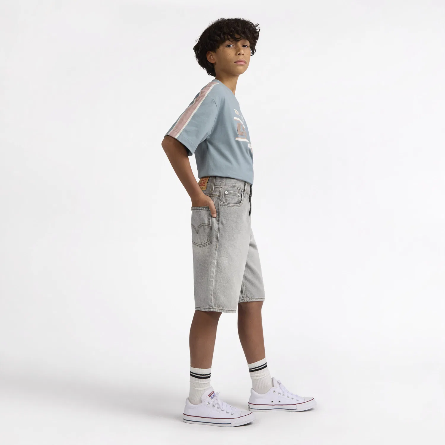 Шорты для скейтбординга, большие размеры для мальчиков 8-20 лет Levi's, Light Wash — фото 2