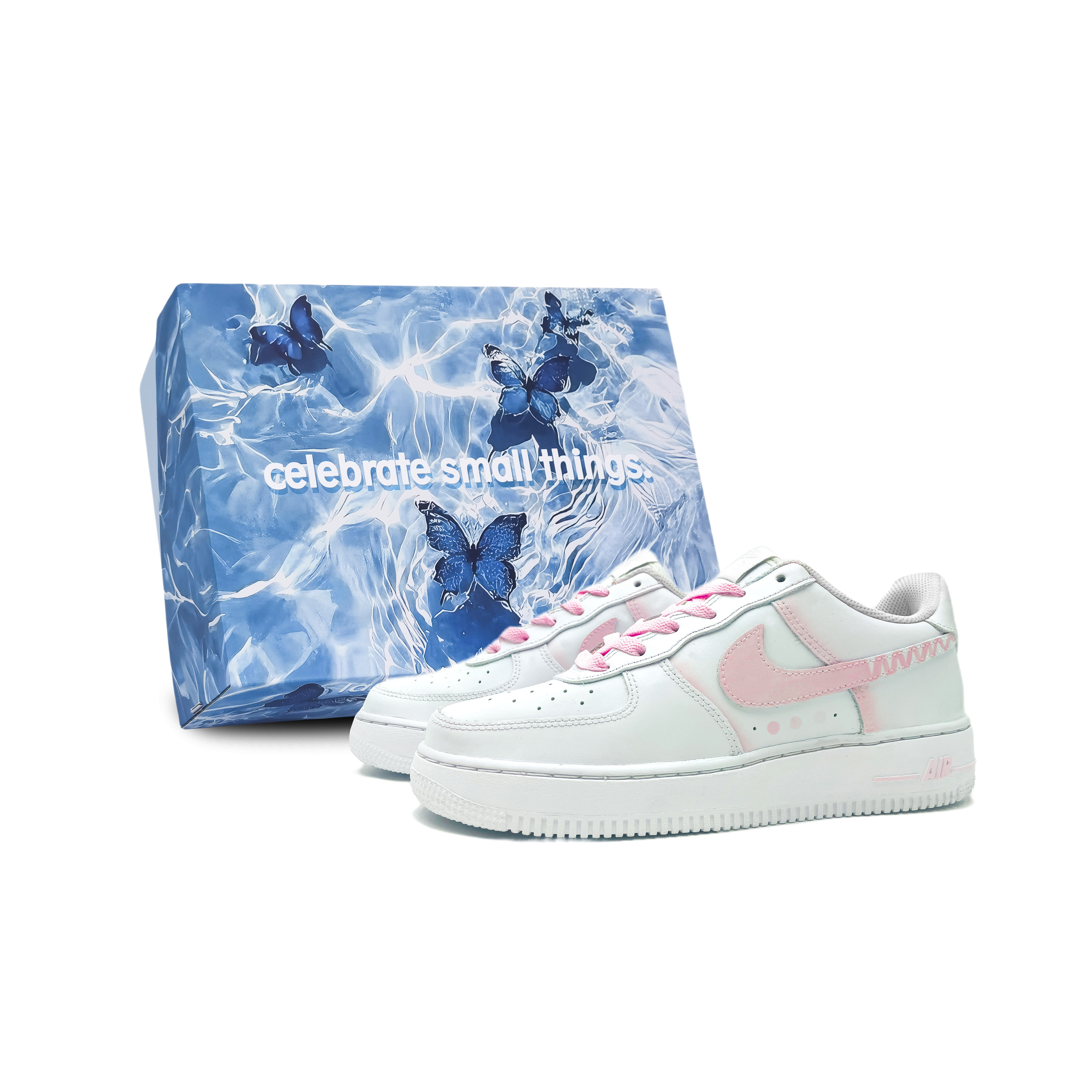 

Детские кроссовки для скейтбординга Air Force 1 для начальной школы Nike, розовый/белый