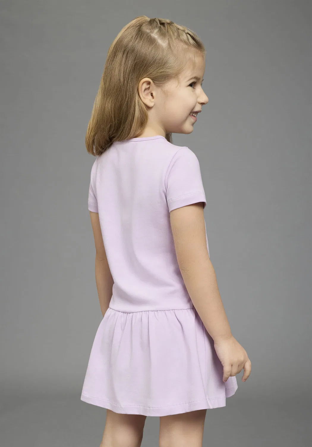 Платье из джерси, свободный крой, Kidsworld, сиреневый — фото 4
