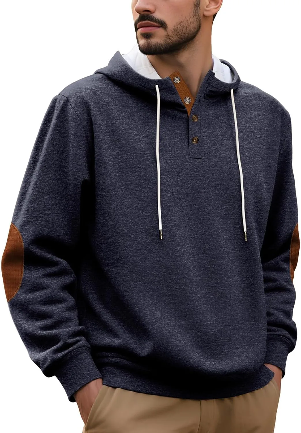 

Мужской худи с длинными рукавами и застежкой на четверть