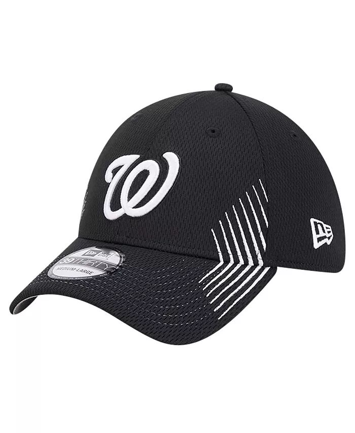 

Мужская черная кепка Washington Nationals Active Dash Mark 39THIRTY Flex Hat New Era, черный