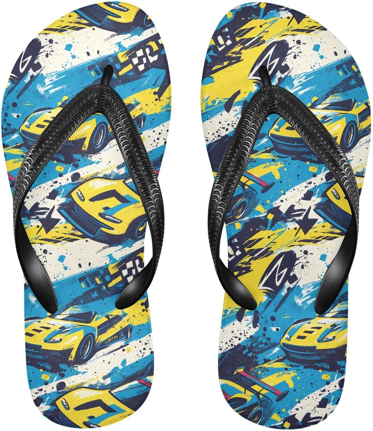 

Машины Синие Желтые Шлепанцы Пляж Лето Повседневные Сандалии для Женщин и Мужчин Душевые Тапочки 20861763 Kfbe
