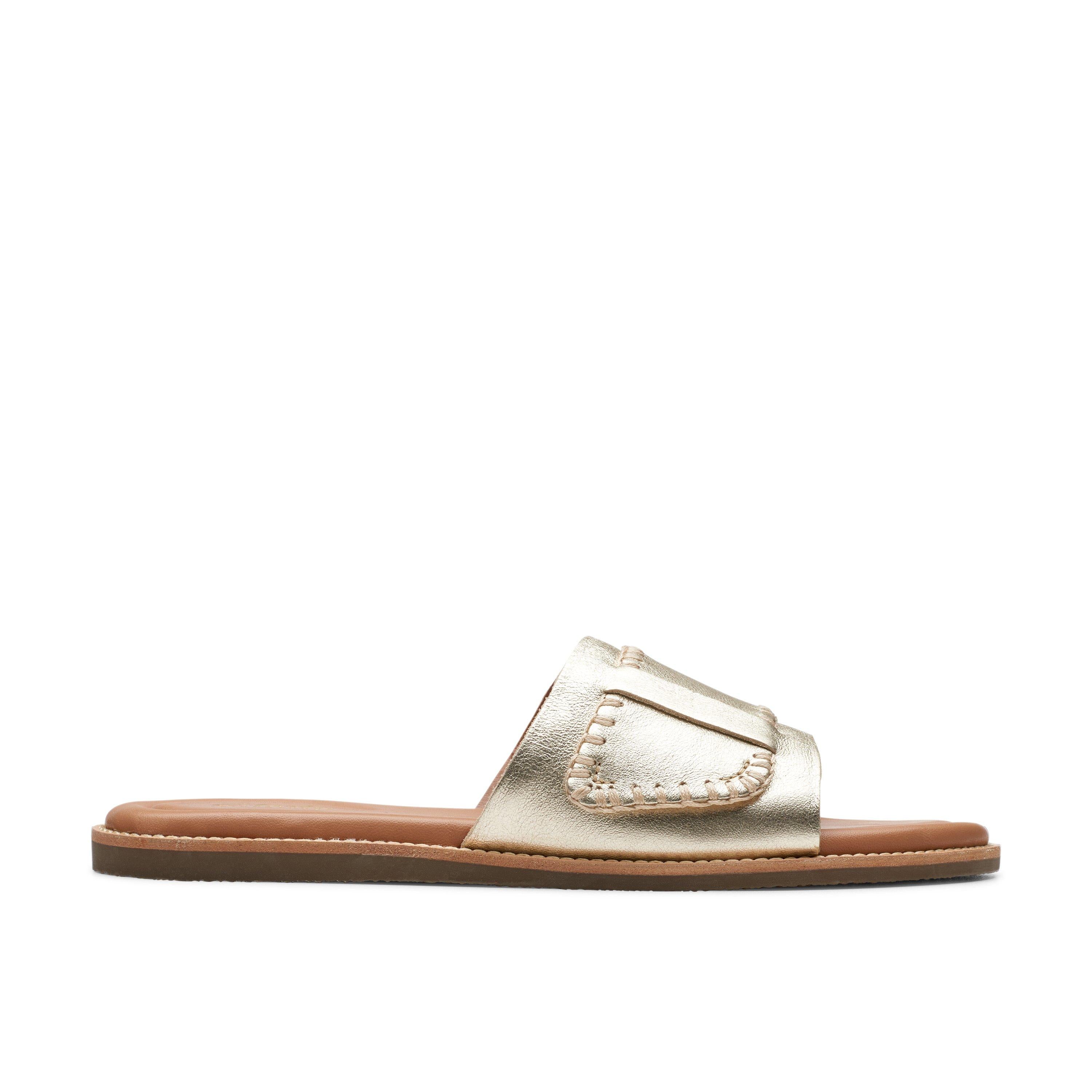 Мюли Clarks Maritime из золотистой кожи, Champagne Leather