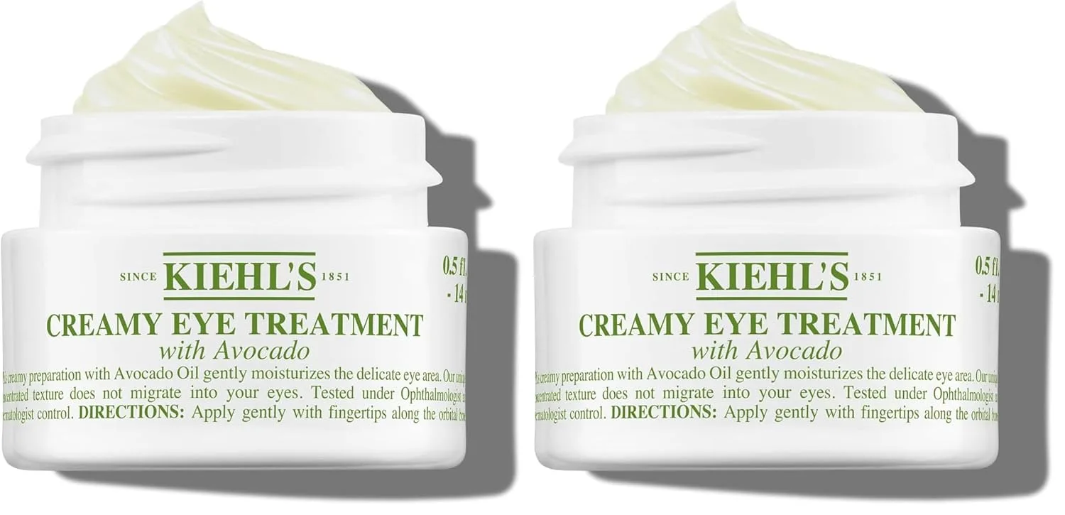 Kiehl's крем для кожи вокруг глаз с авокадо, против отеков и темных кругов, с кофеином, 99% натуральных ингредиентов 14,8 мл (2 шт.)