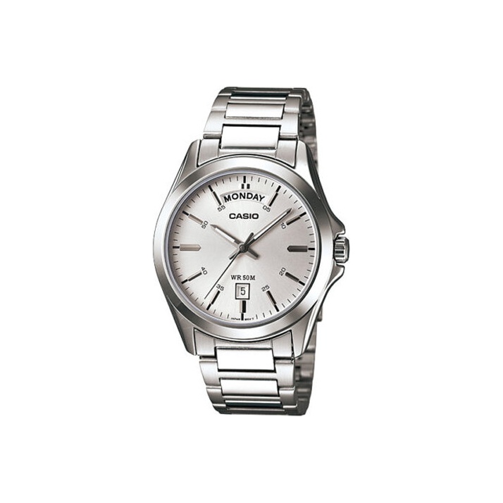 

CASIO Часы Men Standard Series Silver Watch MTP-1370D-7A1, White Dial