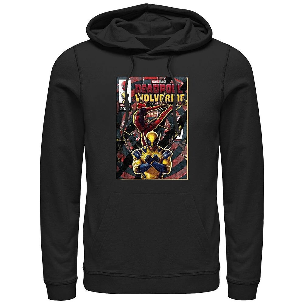 

Мужская толстовка с рисунком Дэдпула и Росомахи в стиле комиксов Marvel, черный