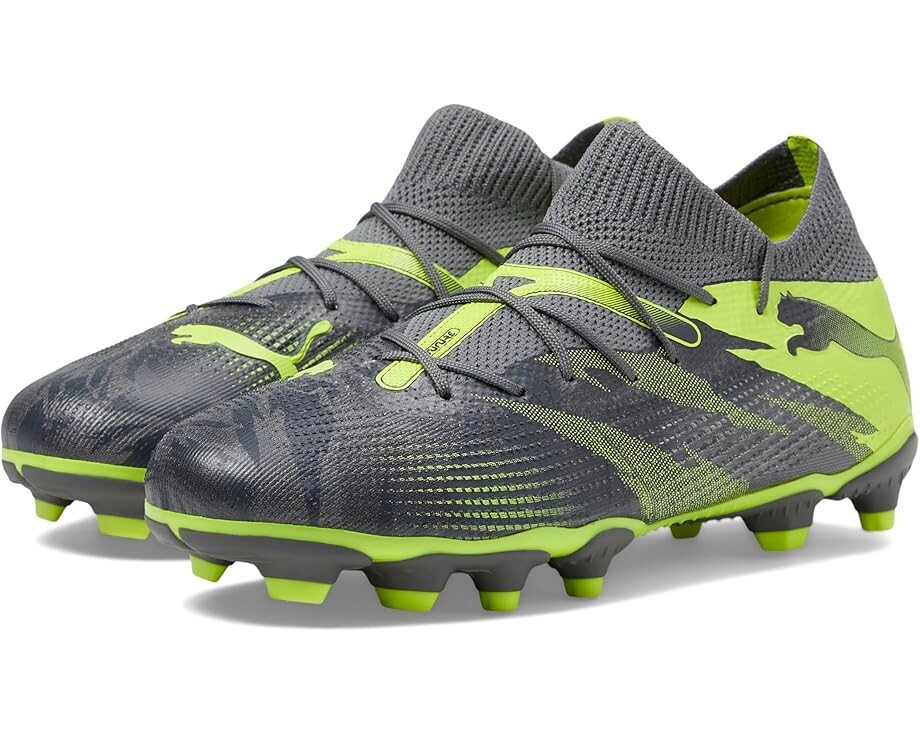 

Кроссовки PUMA Kids Future 7 Match Rush Firm Ground/Artificial Ground, цвет Strong Gray/Cool Dark Gray/Electric Lime