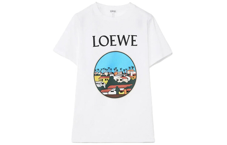 

Футболка женская Loewe с круглым принтом, белый