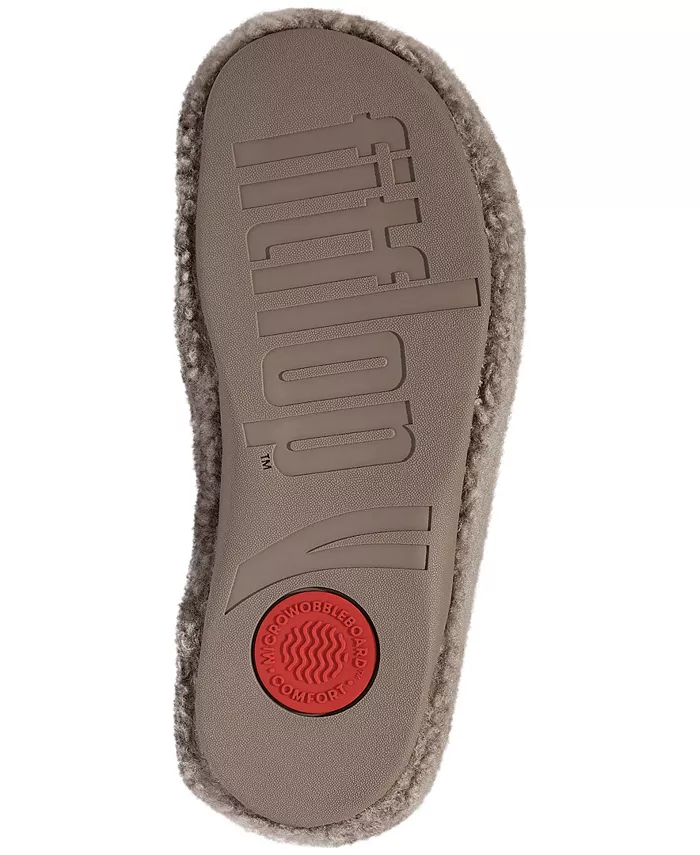 Женские сабо Shuv из кудрявого овчины Fitflop, загар/бежевый — фото 4