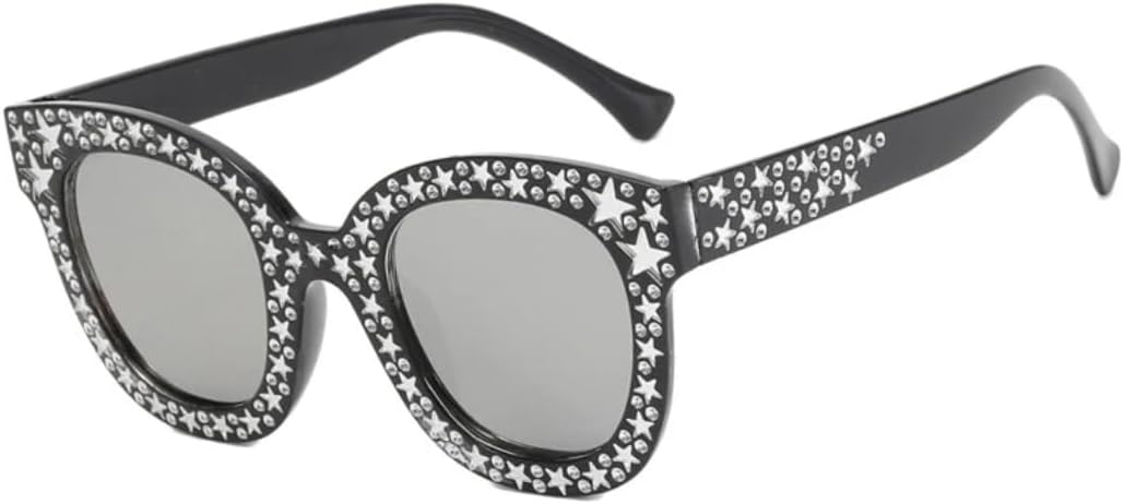 

Солнцезащитные очки с защитой UV400 | Панк, большие розовые, прозрачные линзы | для женщин и мужчин, для занятий спортом на открытом воздухе и вождения DSVIGF, Black Silver