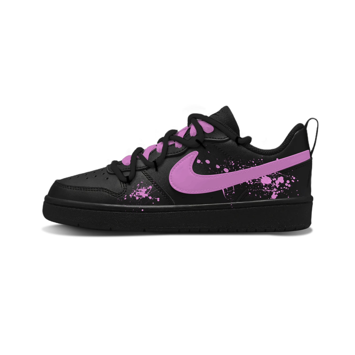 

Nike Кроссовки Court Borough Pink Ink Splatter Slip Resistant Abrasion Resistant Low top Skateboard Shoes Pink Kids'