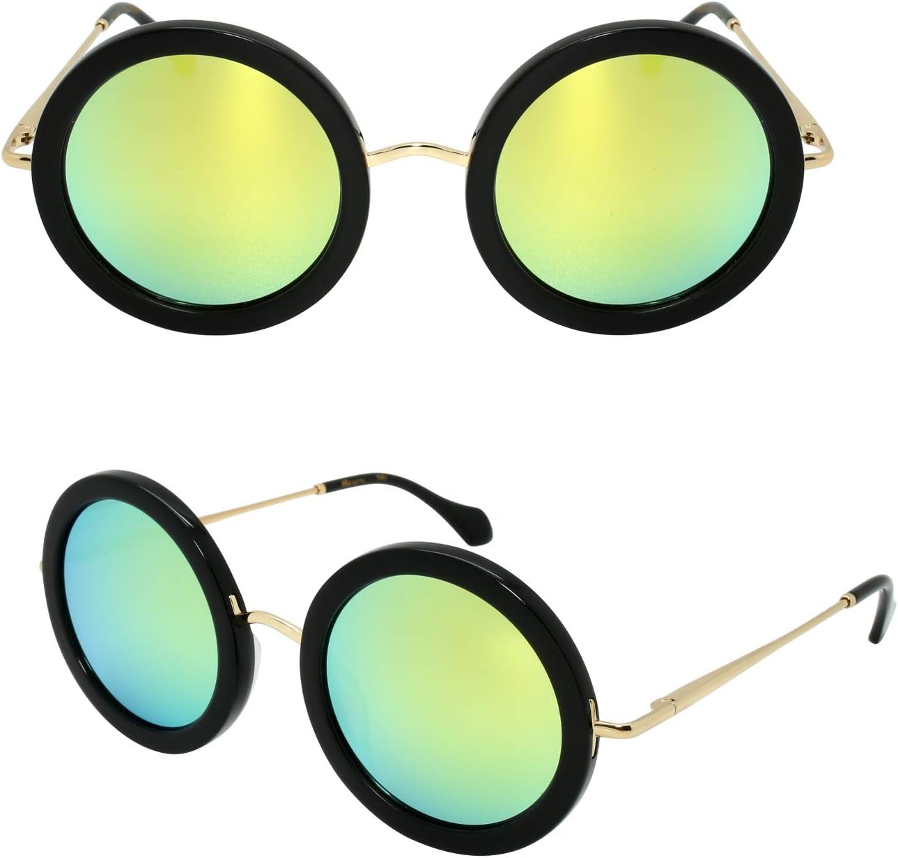 

Солнцезащитные очки Edge I-Wear Chic ручной работы из ацетата с круглой или овальной оправой и линзами UV 400 CR39 HM504SCR39-3801(BLK.orrv) EDGEIWEAR, Black Frame/Orange Mirrored Cr39 Lens