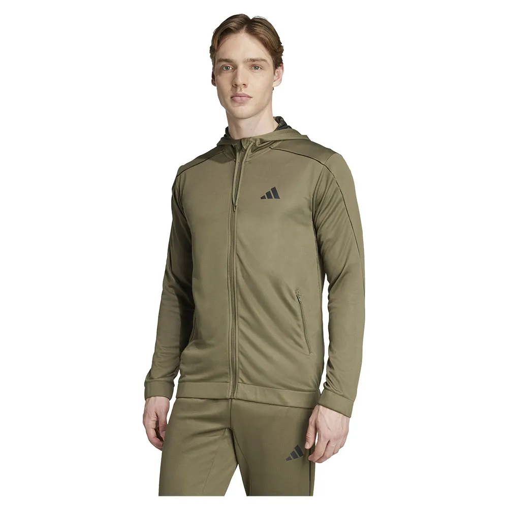 

Толстовка adidas Train Essentials Seasonals full zip, зеленый
