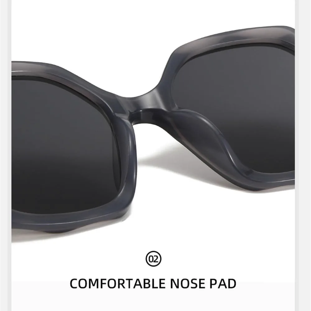 

Винтажные солнцезащитные очки большого размера 2027 года для женщин. Стильные градиентные очки для отдыха на природе. Модные солнцезащитные очки MTZJH, Black-black