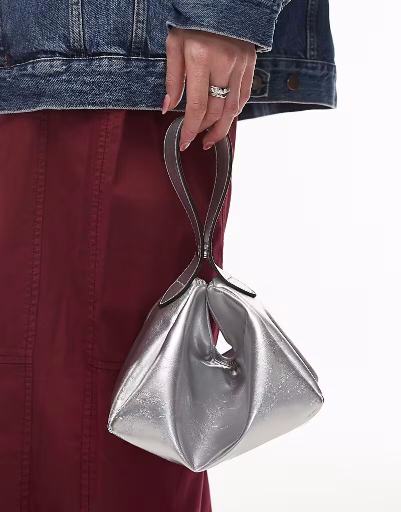 

Сумка Topshop Gila серебристого цвета