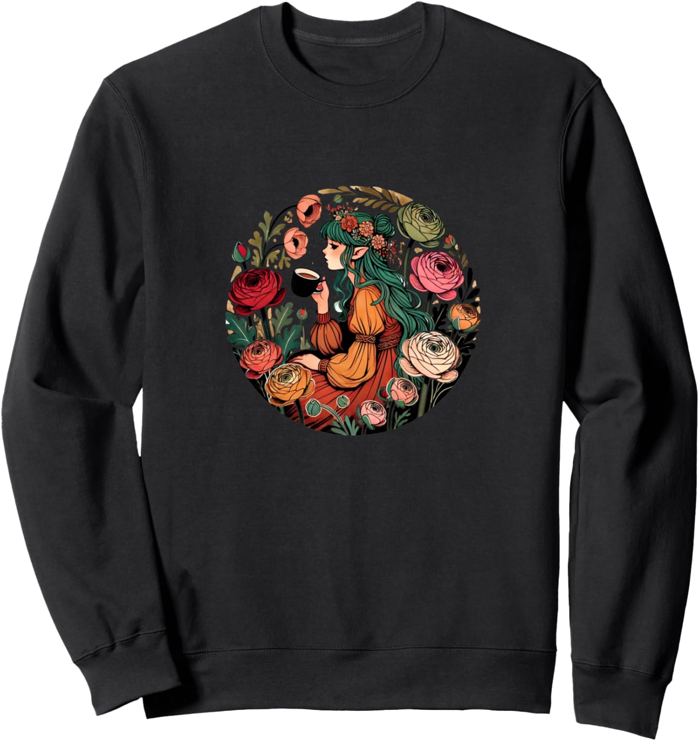 

Иллюстрация Кофейная фея, толстовка с изображением утреннего кофе Vintage Coffee Lover Snugg, черный