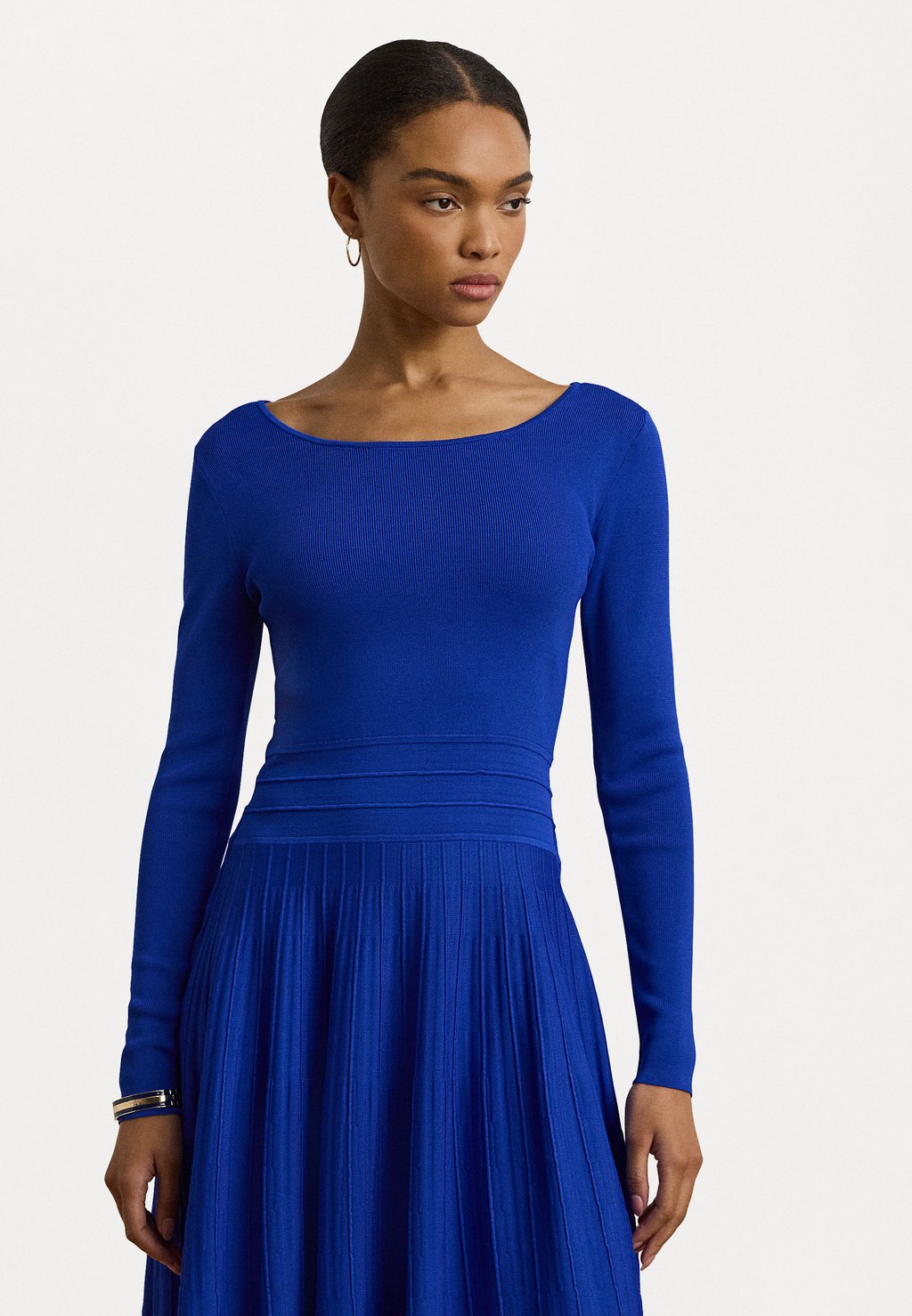 

Платье-джемпер PLEATED LONG SLEEVE SWEATER DRESS Lauren Ralph Lauren, синий