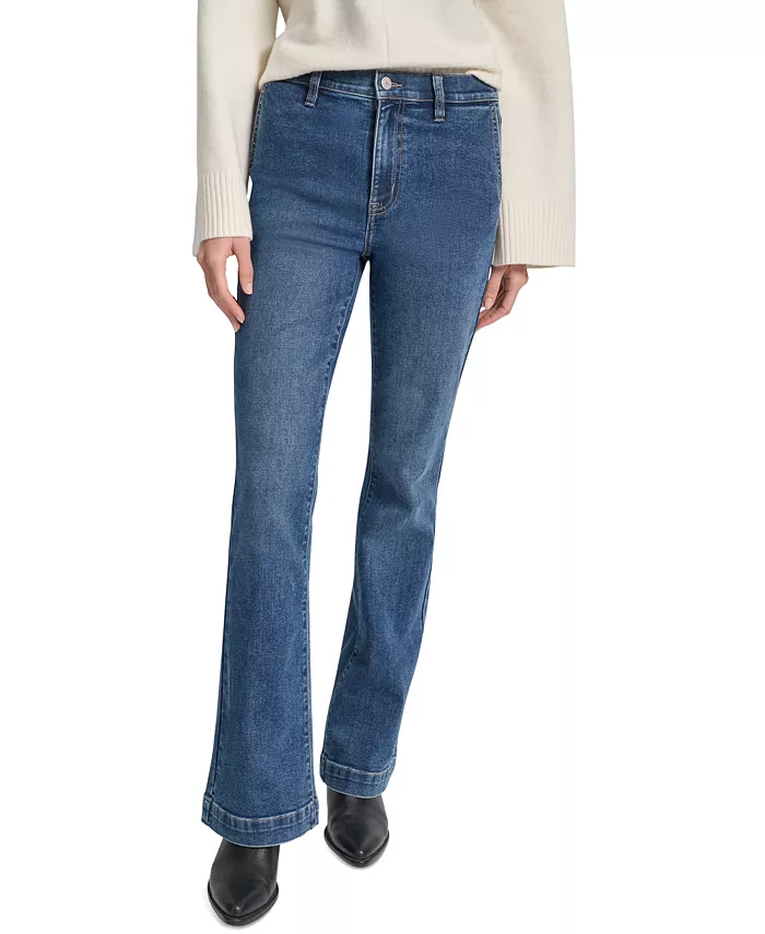 

Женские джинсы-клеш с высокой талией DKNY Jeans, синий