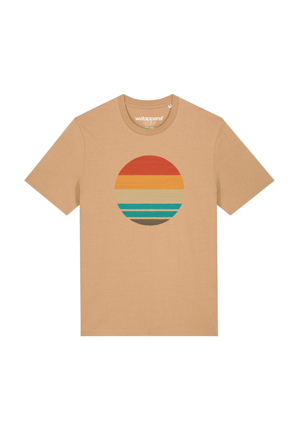 

Футболка с принтом RETRO SUNSET OCEAN watapparel, бежевый