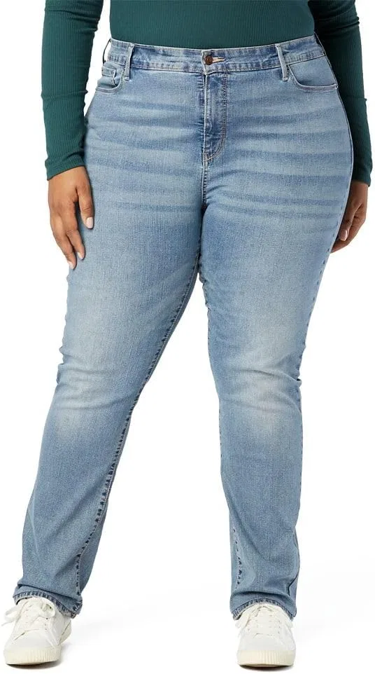 Женские прямые джинсы Signature by Levi's золотистого цвета для женщин с пышными формами Signature by Levi's Gold