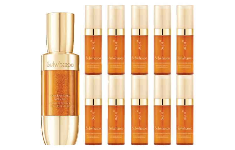 

Набор для ухода за кожей с подтягивающим и питательным лосьоном-эссенцией с женьшенем увлажняет и смягчает 5мл*10+50мл Sulwhasoo