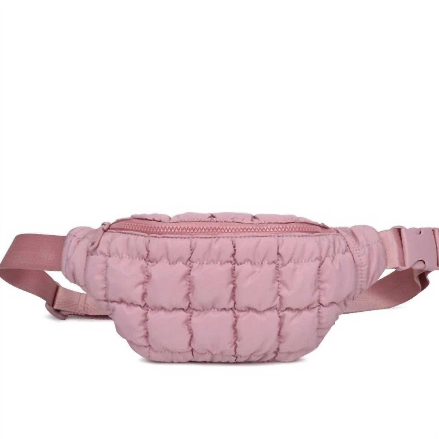 

Женская возрожденная пуховая сумка-кроссбоди в розовом цвете Rose Pink SOL and SELENE