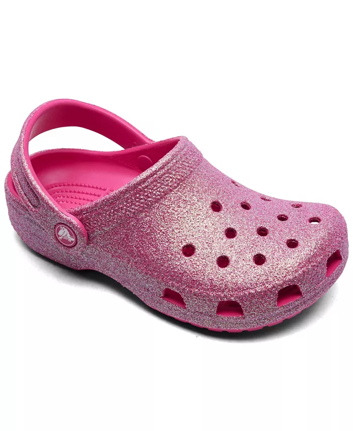 

Классические блестящие сабо для девочек от Finish Line Crocs, розовый