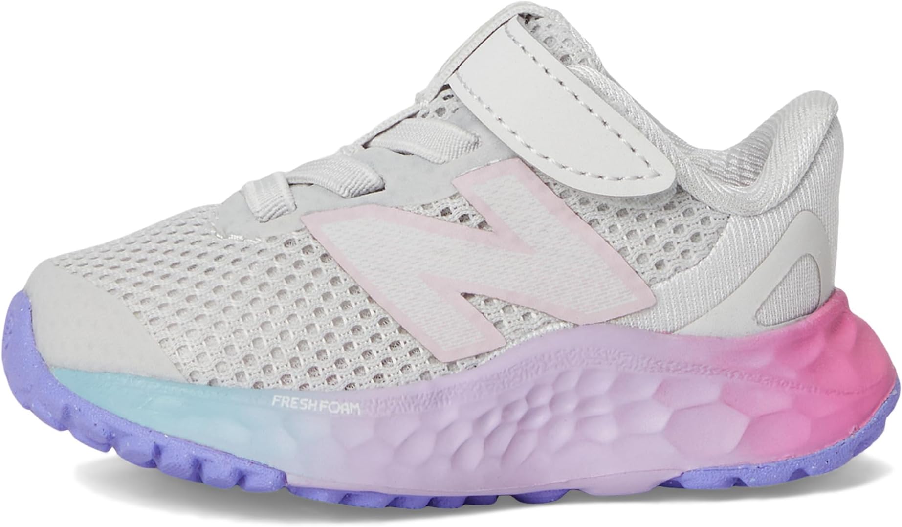 Кроссовки New Balance Kids Fresh Foam Arishi v4 Bungee, цвет Grey Matter/Mid Century Pink/Lilac Glow — фото 4