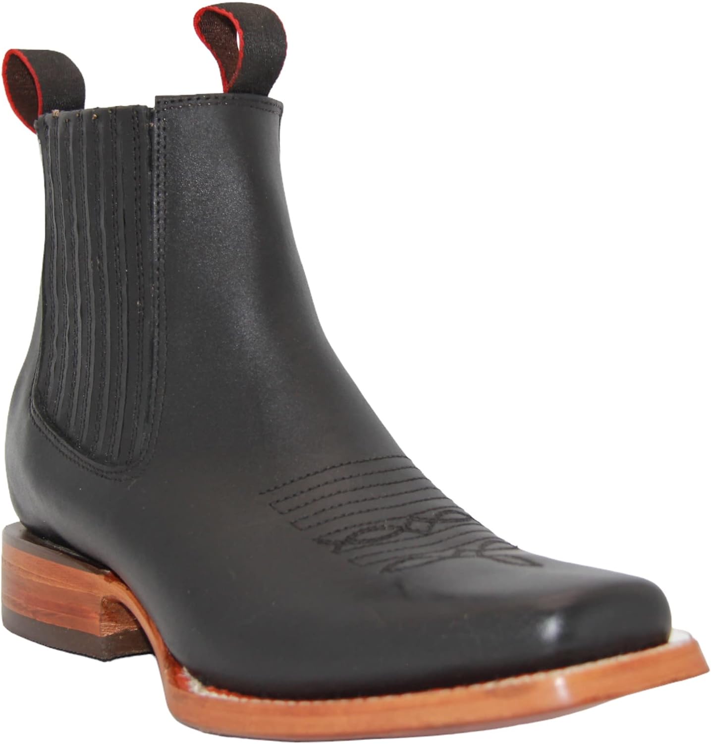 

Мужские короткие ковбойские сапоги Western Shops с квадратным носком из натуральной кожи The Western Shops, черный