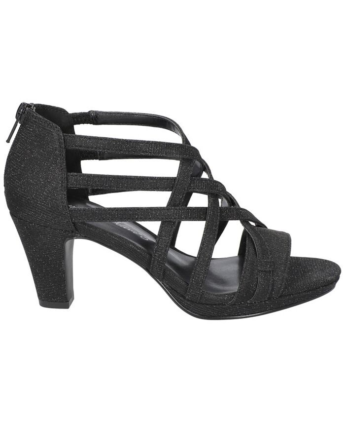 Женские сандалии на платформе с молнией в форме пчелы Easy Street, цвет Black Glitter- Fabric — фото 2