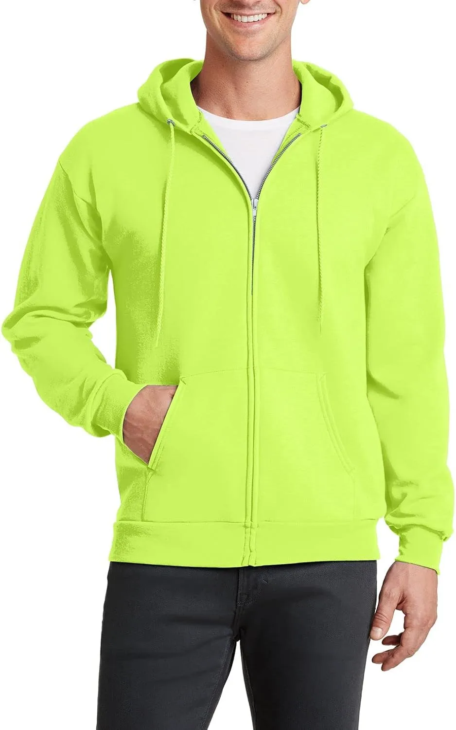 

JustBlanks мужская классическая худи на молнии — Regular-Fit с передними карманами