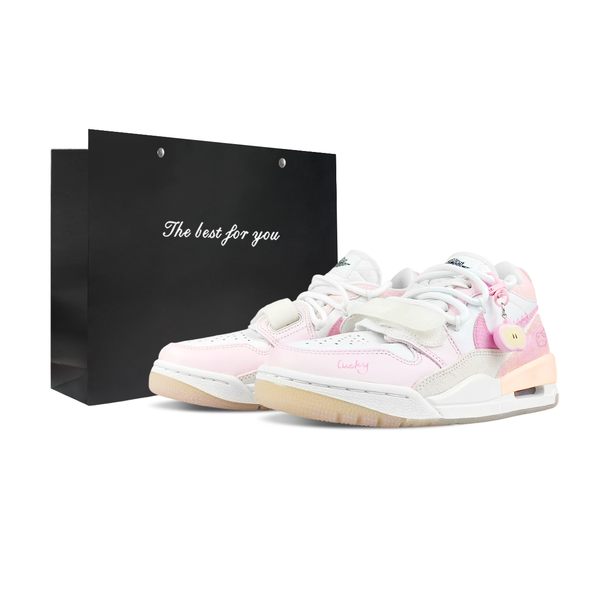 

Jordan Legacy 312 WMNS CNY Abrasion Resistant Low top Vintage Basketball Shoes Unisex Pink White