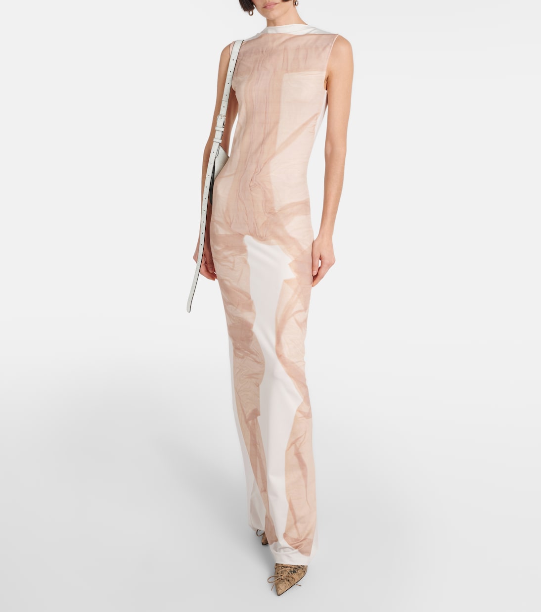 Платье макси с принтом x Katerina Jebb Acne Studios, White/Beige — фото 2