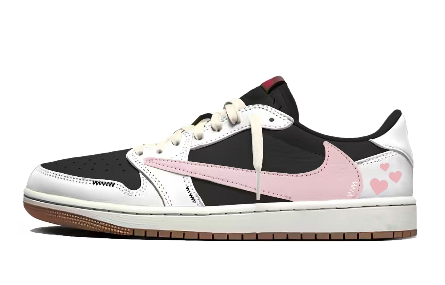 

Jordan Travis Scott x Air 1 Travis Scott X AJ1 Low Collaboration Low top Vintage Basketball Shoes Unisex Pink
