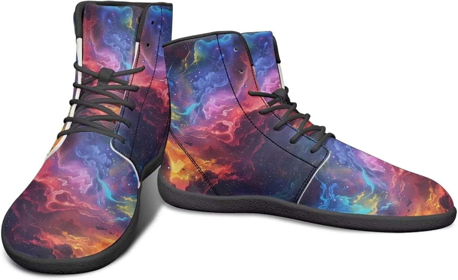 

Высокие минималистичные кроссовки для мужчин с рисунком «Звездное небо», с нулевым перепадом высоты подошвы, легкие, для бега и ходьбы Watdotory, Colourful Star Sky Print