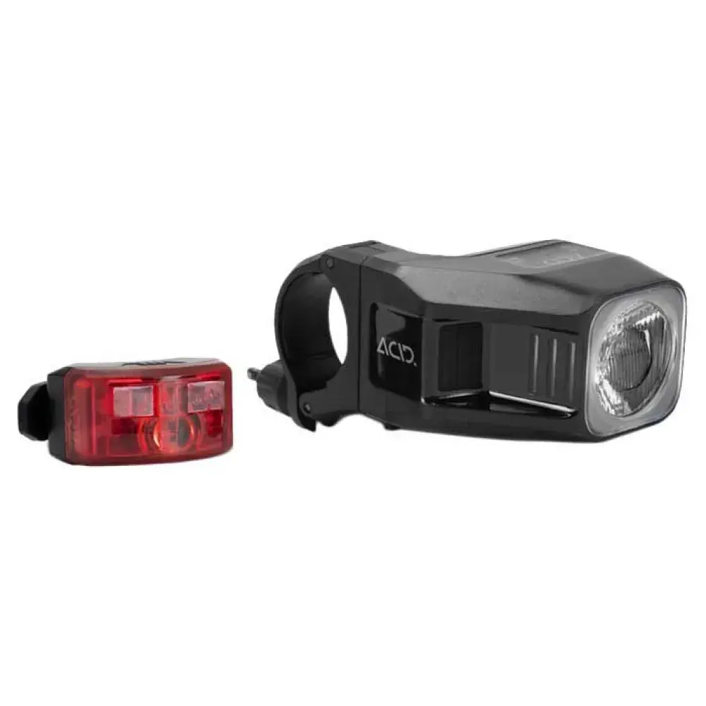 

Комплект велосипедных фонарей Acid Pro 100, серебряный