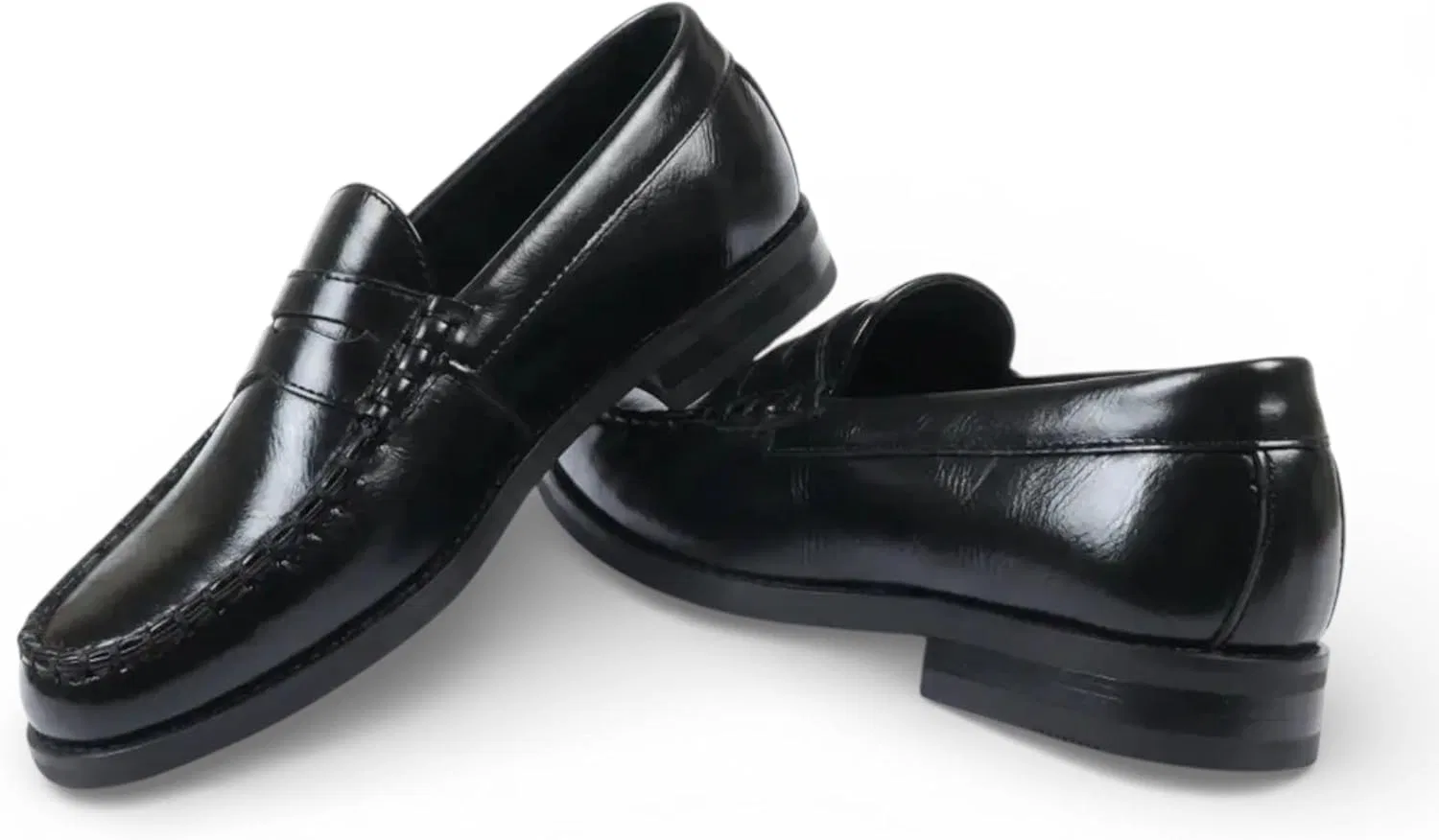 Лоферы мужские из экокожи Dolcetto Penny Loafers, Black Infinity Leather — фото 3