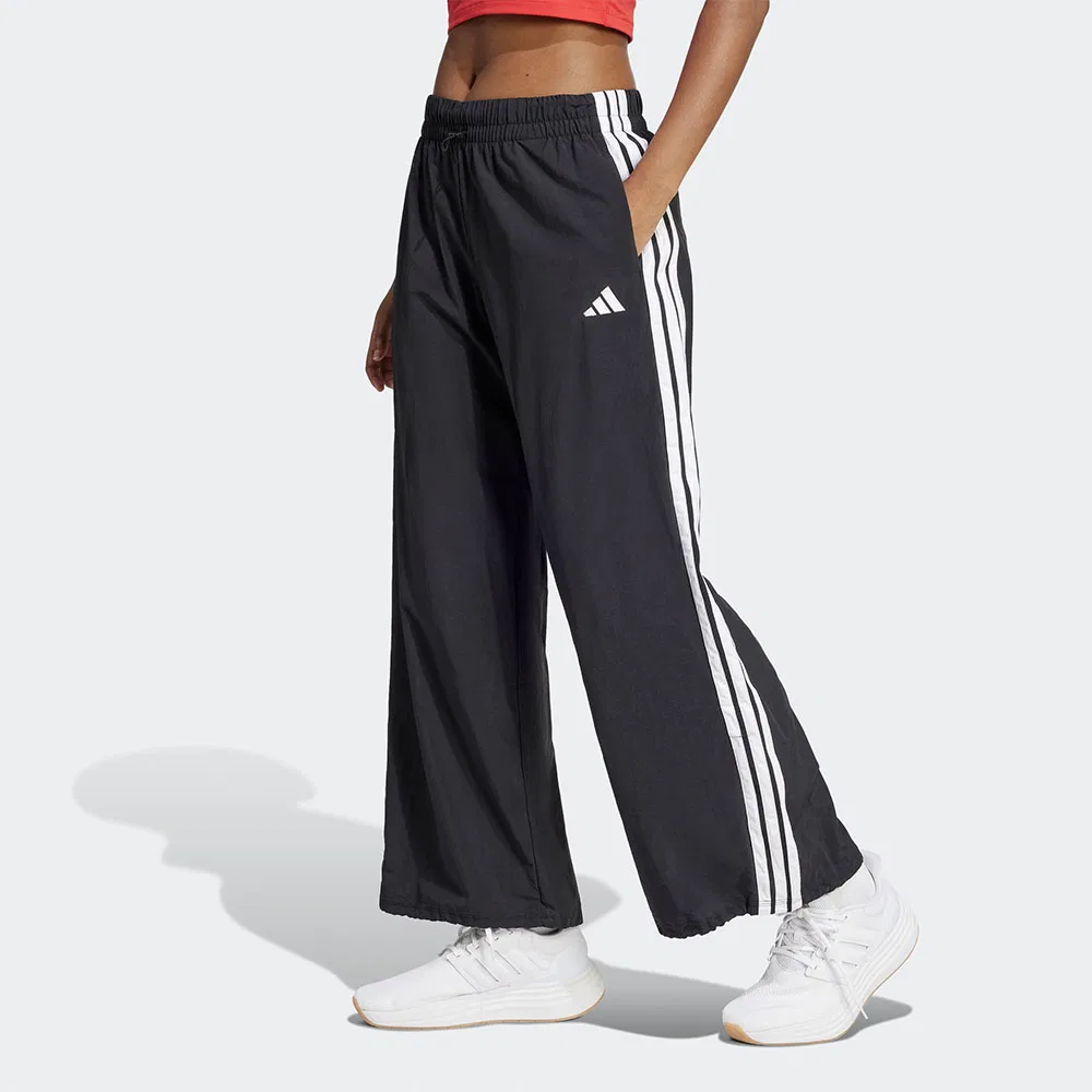Женские широкие тканые брюки-парашюты Essential 3S Lifestyle чёрные от Adidas