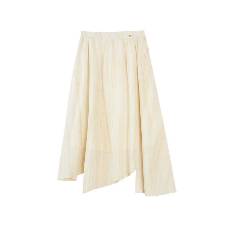 

ELLE Повседневная длинная юбка для женщин, светло-желтая, средней длины, силуэт A-line