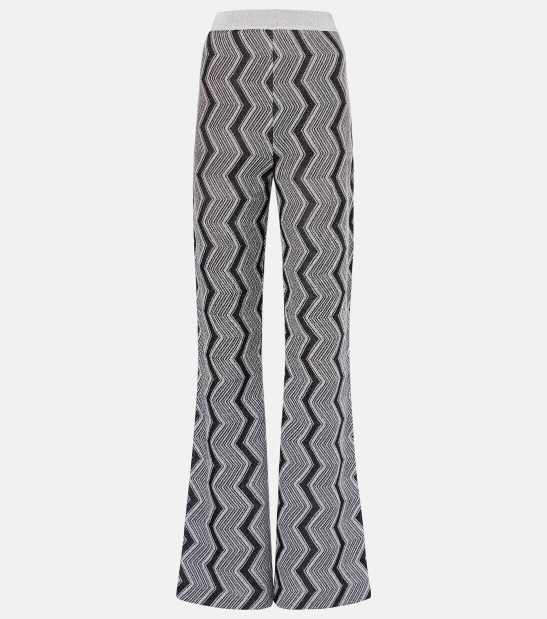 

Широкие брюки из ламе с узором «зигзаг» Missoni, цвет black and silver