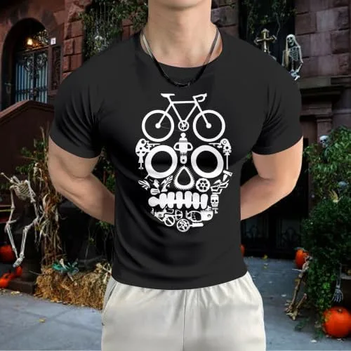 Футболка для велоспорта Halloween с принтом скелета, Moisture Wicking и Breathable — фото 4