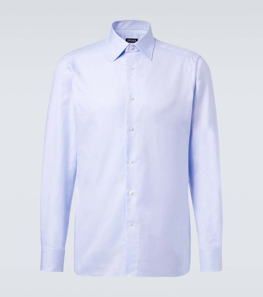 

Хлопковая поплиновая рубашка Zegna, Light Blue