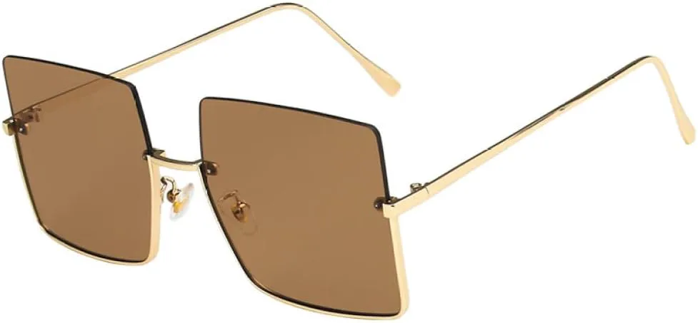 

Солнцезащитные очки без металлической оправы для женщин и мужчин в стиле ретро с большой оправой, солнцезащитные очки с защитой от УФ-излучения UV400 LANGSER, 1