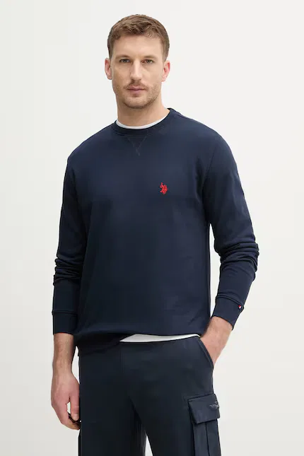 Худи мужское из мягкого трикотажа DHM LB CREW U.S. Polo Assn., синий