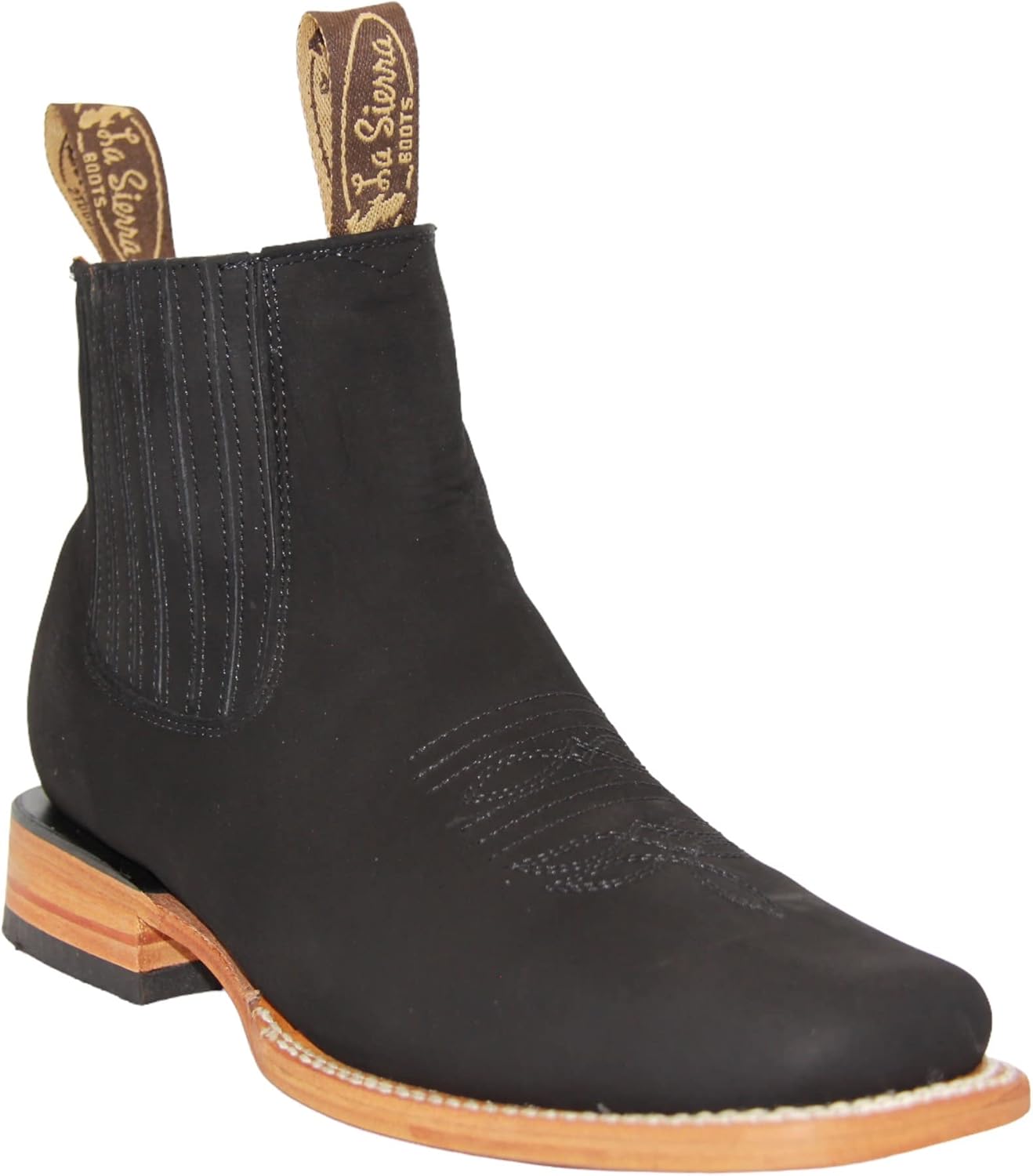 

Мужские короткие ковбойские сапоги Western Shops с квадратным носком из натуральной кожи The Western Shops, черный