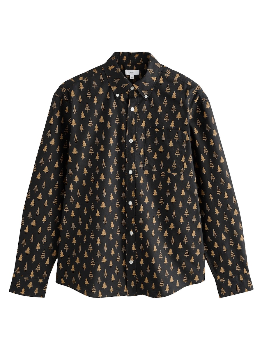 

Рубашка на пуговицах классического кроя Next, черный
