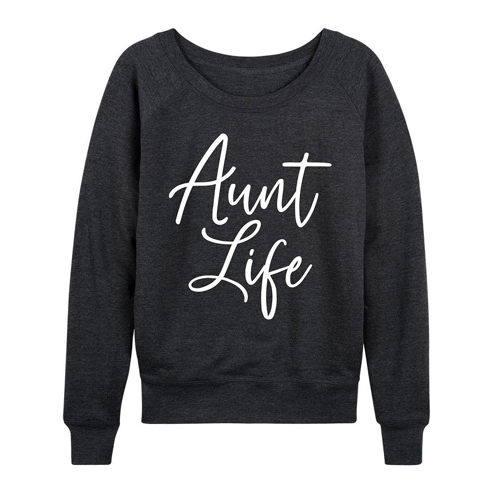 

Женский легкий свитшот из френч терри Aunt Life Script Licensed Character, цвет Heather Charcoal