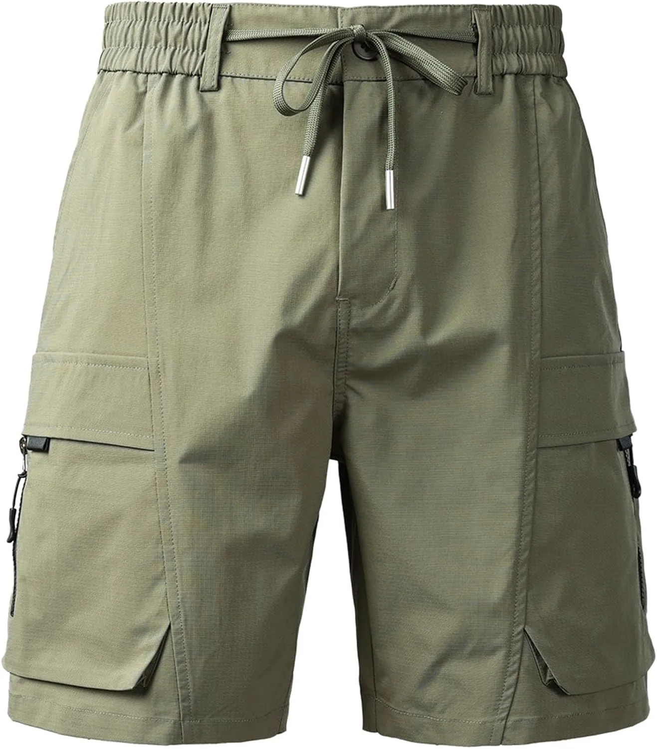 Mens Casual Shorts Lightweight Breathable Loose Fit with Drawstring Pockets for Summer Outdoor Walking Travel Generic, зеленый — фото 2